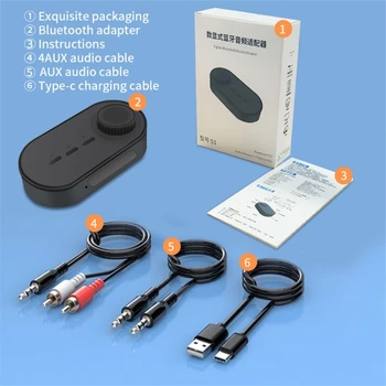2 In 1 Bluetooth saderīgu 5.0 Adapteris 3,5 mm, Raidītājs Uztvērējs ar Zema Latentuma USB Dongle TV, PC un Auto