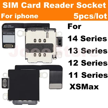 5gab Dual Sim Kartes ligzda Ligzda iPhone 14 13 12 11 Pro Max XR XSMax SIM Kartes Slots Adapter Connector Flex Cable Nomaiņa