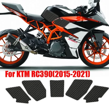 Par KTM RC390 Motociklu Tvertne Pad Aizsargs Decal Uzlīmes Gāzes Ceļgalu Saķeri Tvertne Vilces Pad Pusē jaunais modelis 2015-2021