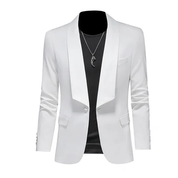 2023 Jaunu Vīriešu Izklaides Augstas Kvalitātes Modes Skaists Biznesa Uzvalks Slim Uzvalks Pleds Vienotā Rietumu Mētelis Blaser Masculino S-5XL