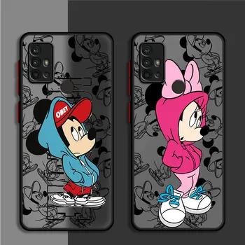 Tālrunis Lietā Samsung Galaxy A23 A13 A32 A33 A14 A73 A21s A53 A24 A52 A54 A72 A22 A34 Karikatūra Anime Mickey Mouse Minnie Vāciņu