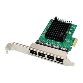 PCIE Tīkla Karte PCI-E X1, 4 Port Gigabit Ethernet Servera Tīkla Kartes un Adapteri Patīk Ātri Jūras Zirnekļa ROS Mīksto Maršrutētāju