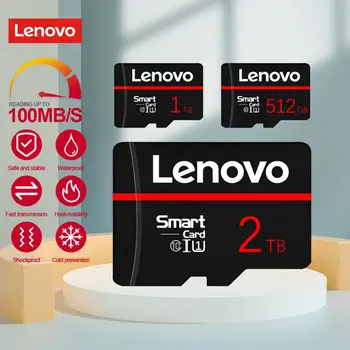 100% Oriģināls Lenovo SD 2TB Micro TF Mini SD Karti, 1TB 512 GB un 256 gb 128GB TF Atmiņas Flash atmiņas Karti, Telefona/Datora/Kamera/Auto DVR