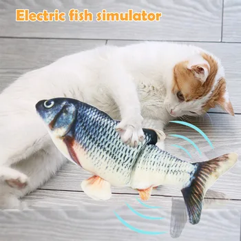 Kaķis USB Lādētāju, Rotaļlietas Zivju Interaktīvās Elektriskā Floppy Zivju Kaķis Rotaļlietas Reāli Mājdzīvnieku Kaķi Košļāt Bite Rotaļlietas, Mājdzīvnieku preces Kaķiem, Suņu Rotaļlietas