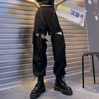 Kravas Bikses Sievietēm 2023 Modes Punk Jogger Bikses Harajuku Streetwear Pavasara Potītes Garuma Vīriešu Y2k Harēma Bikses Lielgabarīta 3XL
