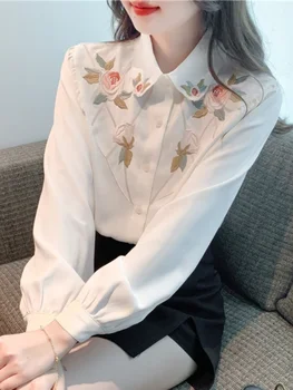 Sieviešu Krekli Balti Mīksti Šiks Tie BF korejas Vintage Lielgabarīta Streetwear tīrtoņa Krāsu 2023 Pavasara Rudens Blūzes Topi Sievietēm
