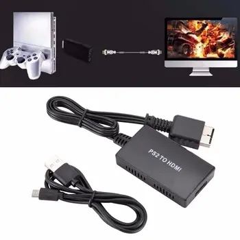 Par PS2, lai HDMI-Saderīgam Pārveidotājs PS2 Ypbpr Interfeiss USB/5V Ievade HDMI-Saderīgam Izejas Audio / Video Izejas Adapteris