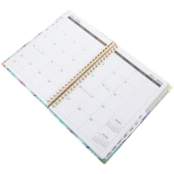 2024 Plānotājs, Piezīmju Grāmatiņa Kalendāro Grafiku Notepad Spirāli Saistošu Piezīmju Grāmatu Produktivitātes Organizators