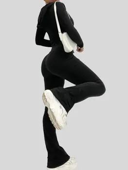 Sievietēm s Gadījuma Jumpsuit Īsām Piedurknēm ar garām Piedurknēm Vasaras V Kakla Kombinezonus Bikses Streetwear