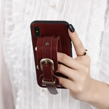 fran-HT20 Retro stila ādas telefona gadījumā iphone12 ar rokturi, lai nozvejas sieviešu atpakaļ gadījumā
