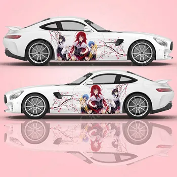 Vidusskolas DXD Karikatūra Vinyl Wrap Universālā Izmēra Anime Auto Uzlīmes Auto Pusē Grafiskais Wrap Dekoratīvās Anime Meitene Decal Uzlīmes