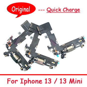 Oriģinālais iPhone 13 Dock Savienotājs Lādētāja Ports Flex Kabelis Priekš iPhone 13 mini USB Uzlāde Ar Mikrofonu IC Lentes