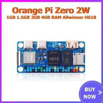 Apelsīnu Pi Zero 2 W 1GB 1,5 GB 2 GB 4 GB Allwinner H618 Quad-core Cortex-A53 Mini PC Atbalsta Wi-Fi5 + BT5.0 Vienotā Valdes Pi Nulles 2W