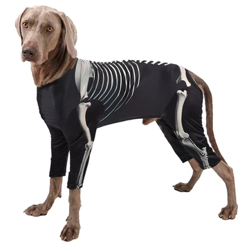 Jaunums-Suņu Drēbes Halloween Cosplay Kostīmu Skelets Drukāts Apģērbu Maziem Suņiem Big Buldogs Chihuahua Puse Uzposties Mētelis