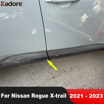 Priekš Nissan Rogue X-trail 2021 2022 2023 Oglekļa Šķiedras Sānu Durvis Ķermeņa Apdare, Durvju Streamer Molding Sloksnes Auto Eksterjera Aksesuāri