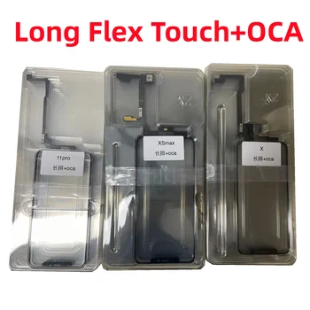 5gab Pārbaudīta Ilgi flex Touch Sensors Stikla Rāmis+OCA Līme+Putekļu Marli iPhone X XS XR 11 Pro Max Ekrāna Vāku Remonts