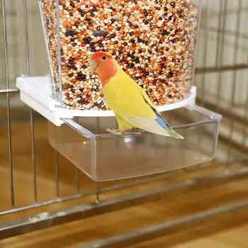 Anti-splash Putnu Pakārtotu Spēju Pārredzamu Putnu Pakārtotā Būris Automātisko Pārtikas Konteiners Kakadu Papagailis Kanāriju Karājas