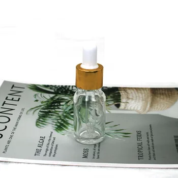 10ml skaidrs, bambusa klp ēteriskās eļļas pudele caurspīdīga alumīnija vāciņu pudele ar baltu melna padomi