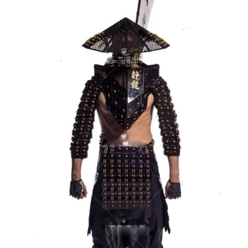 Modelis Catwalk Melna ninja bārs gogo kostīmi Ķīniešu stila tērpus ds kostīmi Japāna Ninja Japāņu cosplay kostīms