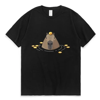 Smieklīgi Capybara T Krekls Vīriešu un Sieviešu Modes T-krekls Kokvilnas T, Bērniem, Hip Hop Topi, t-veida, Vasaras Tshirt Zēns Tees Dzīvnieku Apģērbu Y2K