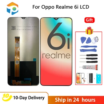 Sākotnējā 6.5 collas Oppo Realme 6.i RMX2040 LCD Displejs, Touch Screen Digitizer Montāža Ar Rāmi Realme 6.i skārienekrānu