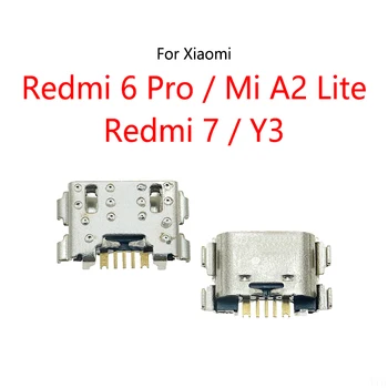 500PCS/Daudz Xiaomi Redmi 7 Y3 / Redmi 6 Pro / Mi A2 Lite Micro USB Uzlādes Doks Maksas Ligzda Ostas Jack Plug Connector