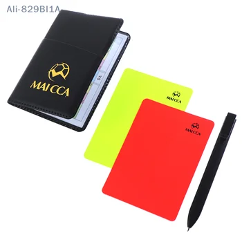 Futbola Tiesnesis Sarkanā Dzeltenā Karte Ieraksta Tiesnesis instruments, Ar Ādas Gadījumā un Pildspalvu