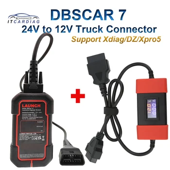 Launch X431 DBScar VII DBScar7 Bluetooth savienojums ar 24V uz 12V Kravas automašīnu Savienotājs Skeneris Atbalsta Doip VAR FD Protokolu par XPRO