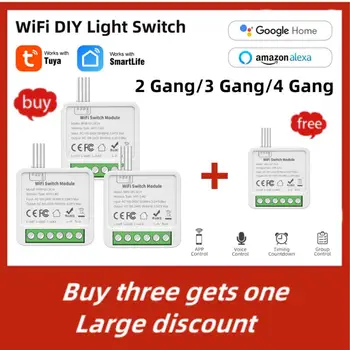 Tuya Smart Switch Automatizācijas Modulis Smart Dzīves Lietotni Smart Home Electronics 2 Banda/3 Banda/4 Banda WIFI Slēdzis Modulis
