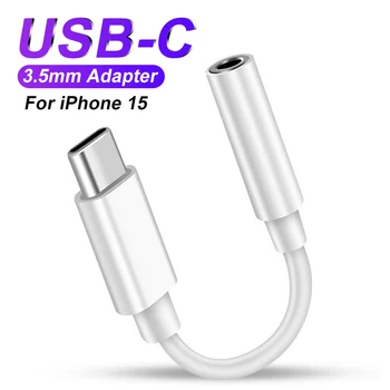 Oriģinālais USB-B 3.5 mm Austiņas Adaptera Kabelis Apple iPhone 15 Pro Max Xiaomi Samsung C Tipa Audio Converter Piederumi