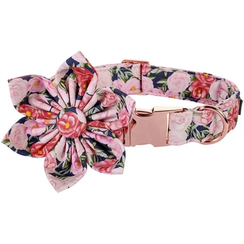 Unikālo Stilu Ķepas Personalizētu Rozā Ziedu kaklasiksna Ziedu kaklasiksna ar Bowtie Pavasara kaklasiksna par Liels Vidējs Mazs Suns