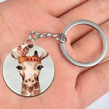 1-Gabals Modes Žirafe Dzīvnieku Kārtā Keychain Ziemassvētku Dzimšanas Dienas Svinības Piemiņas Rotaslietas Keychain Dāvanu Piederumi