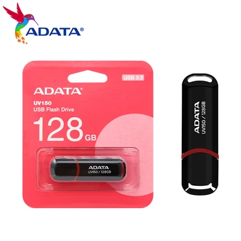 ADATA UV150 USB3.2 Zibatmiņa 32GB 64GB, 128GB un 256 gb Black Pendrive High Speed Atmiņas karti un U Diska, Flash USB3.2 Pen Drive for PC