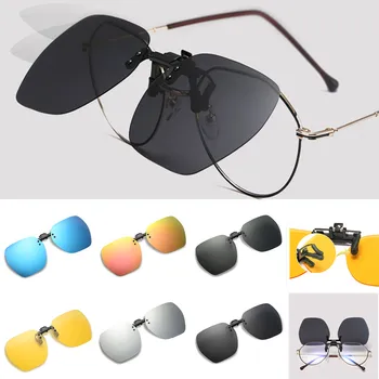 Polarizētās Saulesbrilles Klipu Bez Apmales Laukumā Flip Up Glāzes Par Vīriešu Un Sieviešu Nakts Redzamības Klips Brilles Ceļojumu Braukšanas Brilles