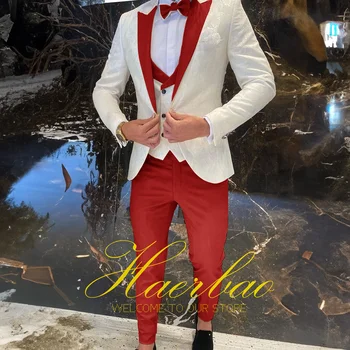 Vīriešu Kāzu Uzvalks Jaka, Veste Bikses tauriņu 4-gabals Līgavaiņa Uzvalku Oficiālās Ziedu Žakete Skaists, Pielāgotas Drēbes