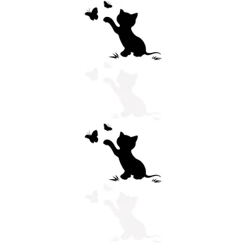 8 Gab. Creative Auto Uzlīme Karikatūra Vicināšanu Kaķis Vāciņu, Scratch, Auto Uzlīmes par Automašīnu Izmantošanu (Melns/Balts Katras Krāsas 2gab)