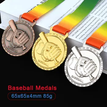 Beisbola Medaļu 3D Balvu Medaljoni Sporta sacensību Cinka Sakausējuma Tukšu Medaļas Beisbola, Futbola Žetons Bezmaksas Drukāt Ar Lenti