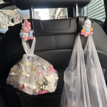 Anime Universālas Automašīnas Sēdekļa atzveltnes Āķis Kawaii Sanrio Hello Kitty Pakaramais Uzglabāšanas Āķi Soma Somā Auduma Automašīnas salona Piederumi