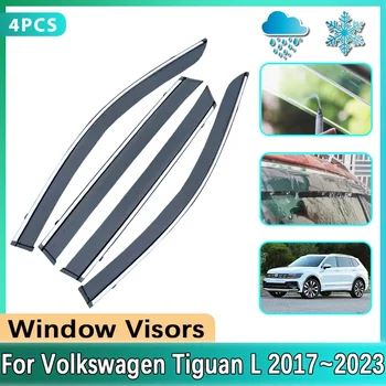 Auto stiklu apăērbs sejas aizsargs VW Volkswagen Tiguan L Piederumi 2017~2023 MK2 REKLĀMU Vējstikla Lietus Saules Aizsargs Pārsega Deflektori Auto Uzlīmes